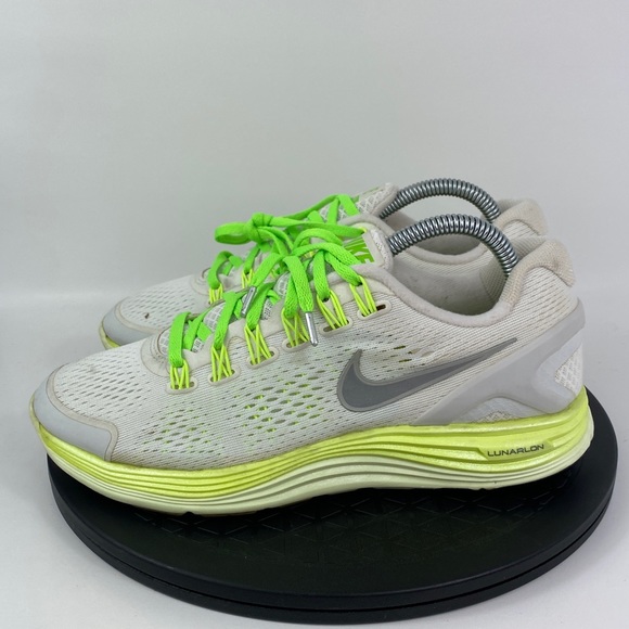 Nike Lunarglide 4 White/Green Running Shoes 531988-103 Women's Size 8 - Picture 8 of 13